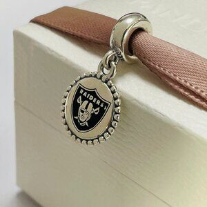 Pandora Las Vegas Raiders Football Helmet Bead Charm Pendant